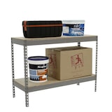 thumbnail of SimonRack Rayonnage industriel, 900x1200x450 mm, 600 kg au point de flexion, 2 étagères bois, rayonnage garage, Gris/Bois- Simonforte