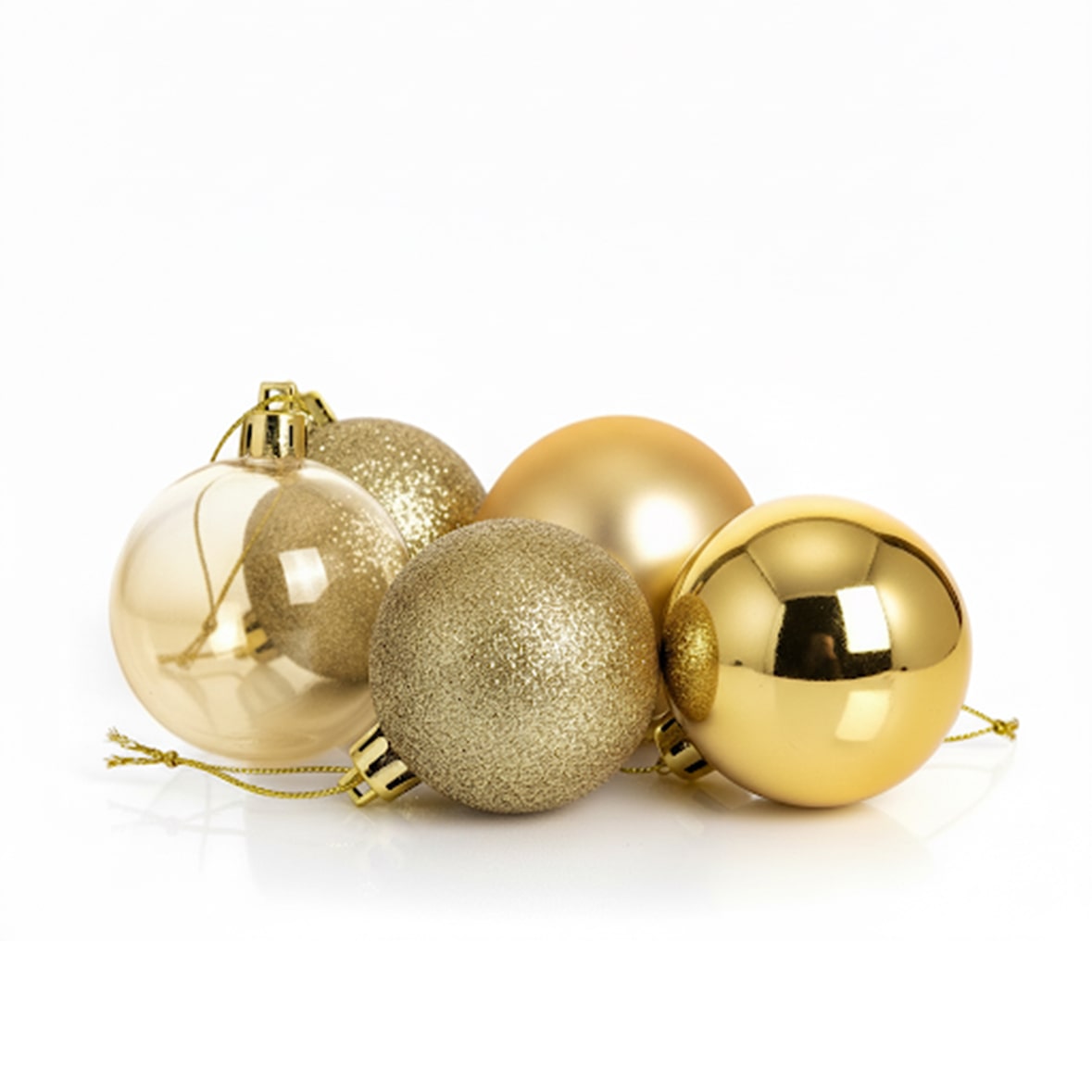 WellHome - Packung mit 100 goldenen Weihnachtskugeln in einer Tube
