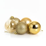 thumbnail of WellHome - Packung mit 100 goldenen Weihnachtskugeln in einer Tube