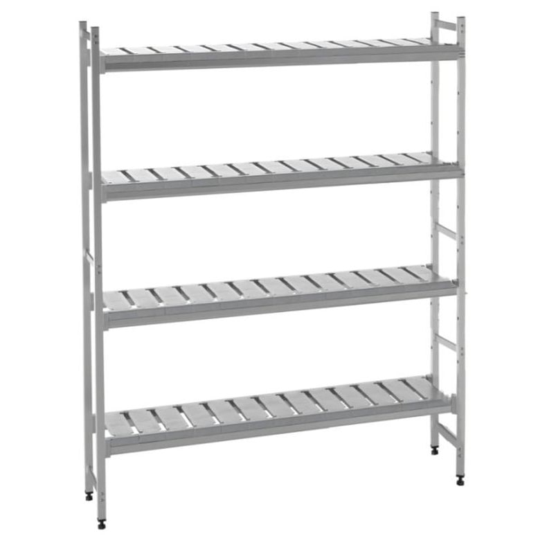 KBS Regaleinrichtung 1140 x 400 x 1600 mm  aus eloxiertem Aluminium 4 Böden