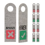 thumbnail of Relaxdays Türschild "Besetzt Frei", 10er Set, WC Schild zum Aufhängen, beidseitig, Bad & Büro, Filz Türhänger, grau