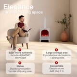 thumbnail of Chimenea eléctrica KAMINIO LENI con tubo de salida de humos - Estufa eléctrica con calefacción y efecto de llamas en 3D - Blanco