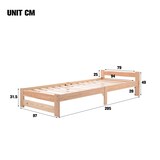 thumbnail of Merax Futonbett Holzbett Einzelbett 90x200 aus Kiefernholz mit Kopfteil & Lattenrost für Schlafzimmer Beige