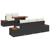 thumbnail of vidaXL 6-teiliges Garten Sofa Set mit Kissen in schwarzem Poly-Rattan