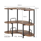 thumbnail of COSTWAY Mesa de bar para cocina, bar doméstico de 3 niveles, encimera de cocina con soporte para vasos, 120 x 66 x 102 cm (marrón)