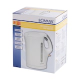 thumbnail of Bomann WK 5011 CB Jarro Elétrico 1.7L Sem fios, Chaleira Eléctrica, Desligamento Automático, Resistência do Aço Inoxidável, Base 360, Branco, 2200W