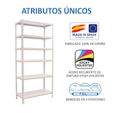 thumbnail of SimonRack Metallregal, 2500x800x400 mm, 6 Ebenen, Metallboden, 180 kg Biegepunkt, Weiss - Simonclick