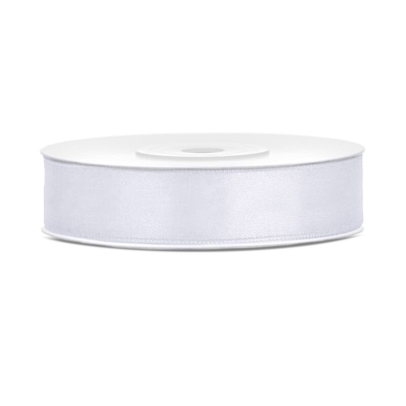 30x Satinband, weiß, 12mm/25m
