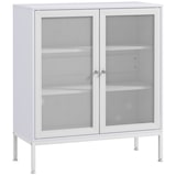 thumbnail of Aparador de 3 Niveles Mueble Aparador con Puertas de Malla y Estante Ajustable Mueble de Cocina Moderno para Sala de Estar Comedor 80x37x92 cm Blanco