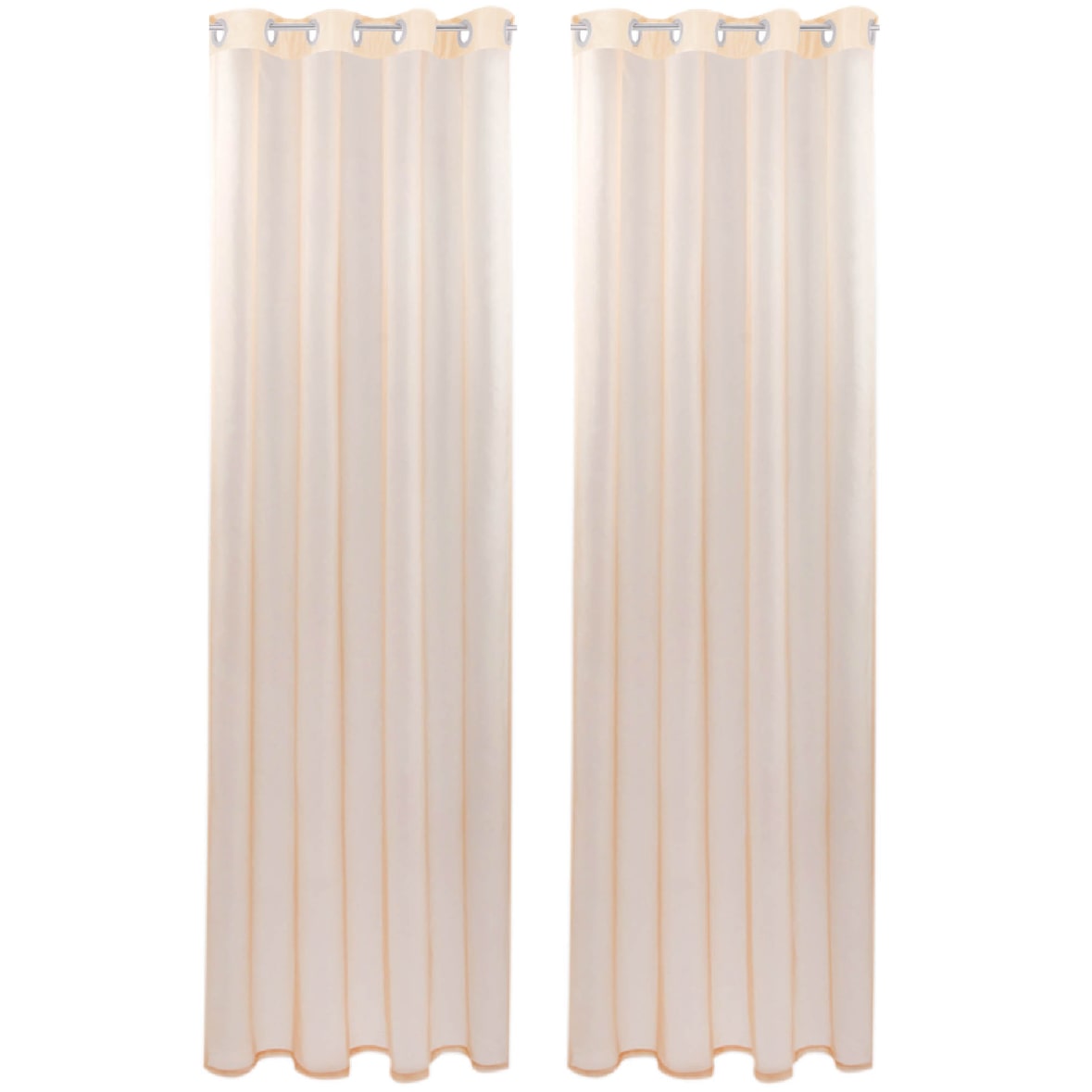 Dekoschal Noella Ösen Voile 2er Pack 140 x 145cm beige - nude