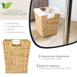 thumbnail of HMF Papierkorb Büro, Aufbewahrungskorb geflochten aus Wasserhyazinthe, Eckig, 25 x 25 x 30 cm
