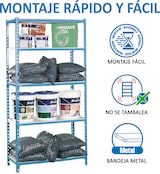 thumbnail of SimonRack Metallregal, 1500x1200x300 mm, 4 Ebenen, Metallboden, 200 kg Biegepunkt, Blau/Weiss - Simonclick