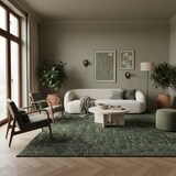 thumbnail of Teppich Wohnzimmer Einfarbig Pflegeleicht Waschbar Schlafzimmer OEKO-TEX Grün 120x170 cm Schadstoffgeprüft – TITLIS von Kadima Design