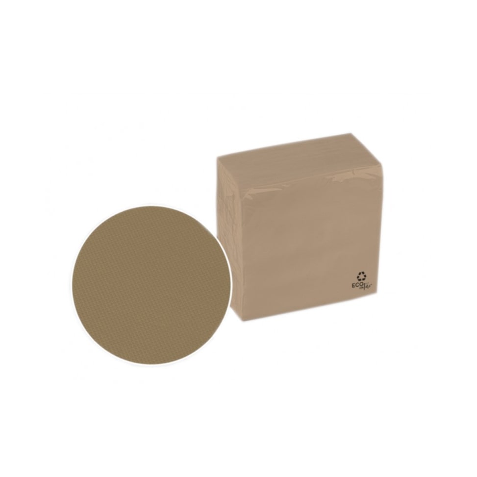 Doos met 1600 papieren servetten Tip Point 33x33 Kleur Eco Nature
