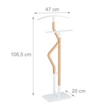 thumbnail of Relaxdays Herrendiener, für Jackett & Hose, HBT: 106,5 x 47 x 20 cm, MDF & Stahl, stehender Stummer Diener, weiß/natur