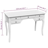 thumbnail of Französischer Holz-Schreibtisch mit geschwungenen Beinen 5 Schubladen