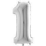 thumbnail of Ballons mylar 36 cm "1" argent (30 unités) MESA BELLA