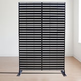 thumbnail of Dekoratives Metallpaneel, Trennwand für Außen- oder Innenbereich, Sichtschutzwand, Paravent aus Stahl, modernes Design – Schwarz/Linien