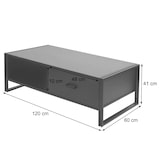 thumbnail of Mesa de centro HWC-A27, mesa de apoio para sala de estar, 41x120x60cm Estrutura 3D, metal MDF ~ castanho escuro