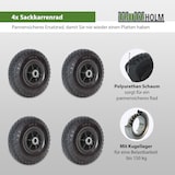 thumbnail of 4x Sackkarrenrad PU-Rad 260x85 mm 3.00-4 60 mm versetze Nabe Ø 20 mm schwarz Vollgummi Bollerwagen