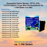 thumbnail of Kompatibel Epson Wecker, T2712, 27XL, C13T27124010 C Cyan Blau Druckerpatrone für 1.100 Seiten von D&C