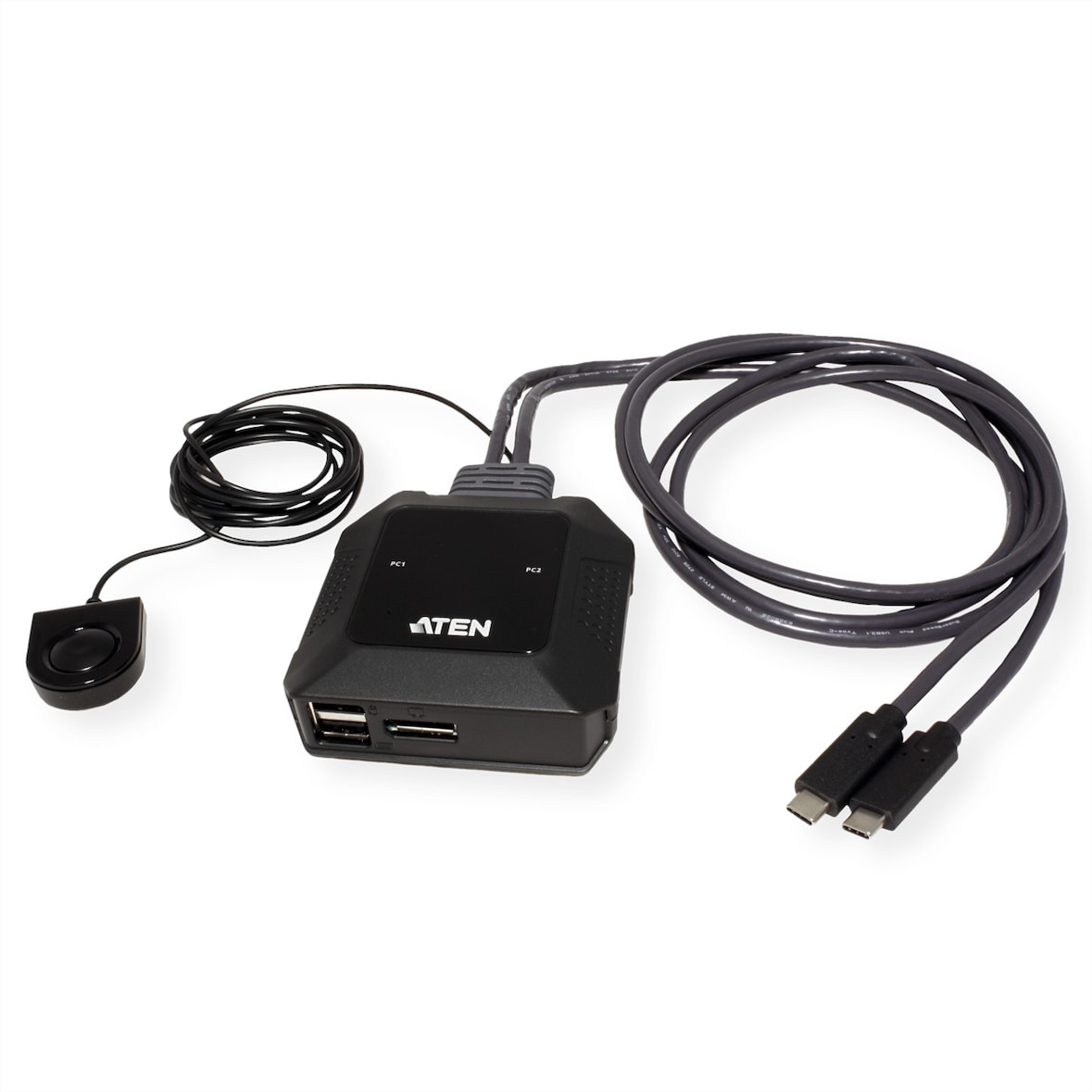 ATEN US3312 2-Port USB-C 4K DisplayPort KVM-Switch mit Remote