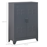 thumbnail of HOMCOM armario de almacenamiento aparador de metal con doble puerta y 2 estantes ajustables para oficina salón dormitorio 75x33x110 cm gris