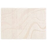 thumbnail of Tapis rectangulaire à poils longs motif ondulé écru 120 x 170 cm - Oviala