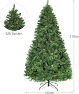 thumbnail of COSTWAY Árvore de Natal artificial 210cm com LED, sistema dobrável e base metálica, decorada, para Natal.