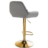 thumbnail of Barkruk Braga goud fluweel grijs