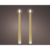 thumbnail of 2 LED Kerzen mit Timerfunktion Outdoor 25,5cm Kunststoff - Kunststoffkerzen flackernde Flamme batteriebetrieben Stabkerzen Dunkel Creme Warmweiß