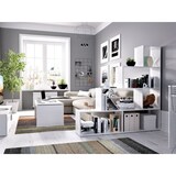 thumbnail of Dmora Buchhandlung Vancouver, Doppelseitiges Bücherregal mit 6 Einlegeböden, Trennregal mit Bürofächern, 145x29h145 cm, Glänzend Weiß