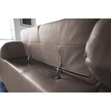 thumbnail of KAWOLA Sofá NELSON Sofá esquinero cuero marrón oscuro con extensión motorizada del asiento y Puf Recamiere derecha