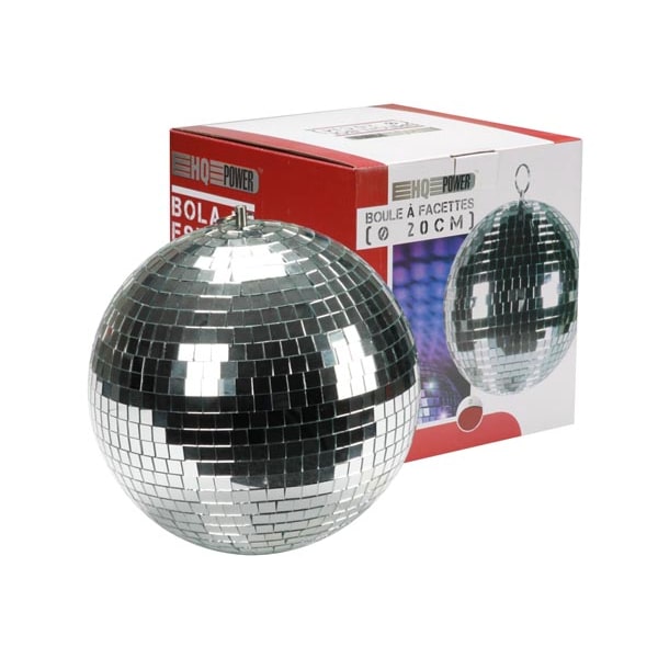 Boule à facettes disco, boule disco 20cm, boule facette, boule disco décoration pour fête, boule miroir, anneau de suspension, boule à suspendre
