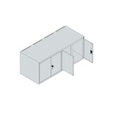 thumbnail of C+P Doppelter Aufsatzschrank Classic PLUS, 4 Abteile, HxBxT 50x120x50cm, Sicherheitsdrehriegel, Verkehrsweiß von PROREGAL