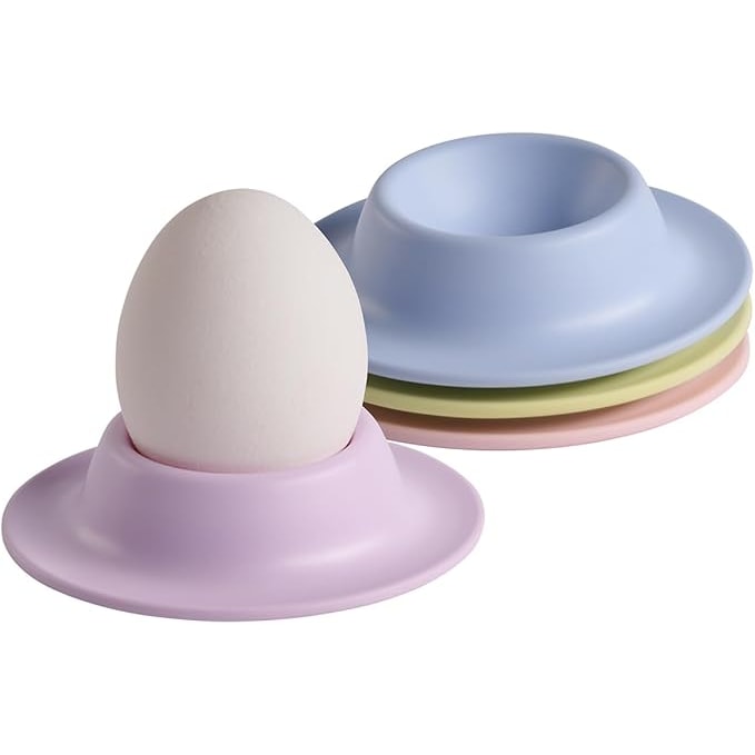 4-delige set eierdopjes Ø 8,5 cm, H: 2 cm, melamine, bont