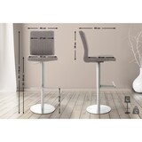 thumbnail of Conjunto de 2 bancos de bar Cobertura em tecido Cadiz aço inoxidável/cinza