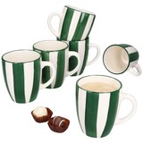 thumbnail of 6x Wald grün Kaffeebecher 320ml Steingut-Tassen 6 Personen Glühwein Weihnachten