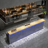 thumbnail of Theke und Empfangstheke, Kaffee- und Barbereich, Doppelarbeitsfläche, geeignet für Geschäfte, Grau 140x60x100cm【YZHU 140】