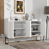 thumbnail of Merax Modernes Sideboard im minimalistischen Stil 4-türiger griffloser Buffetschrank für Esszimmer, Wohnzimmer, Küche weiß