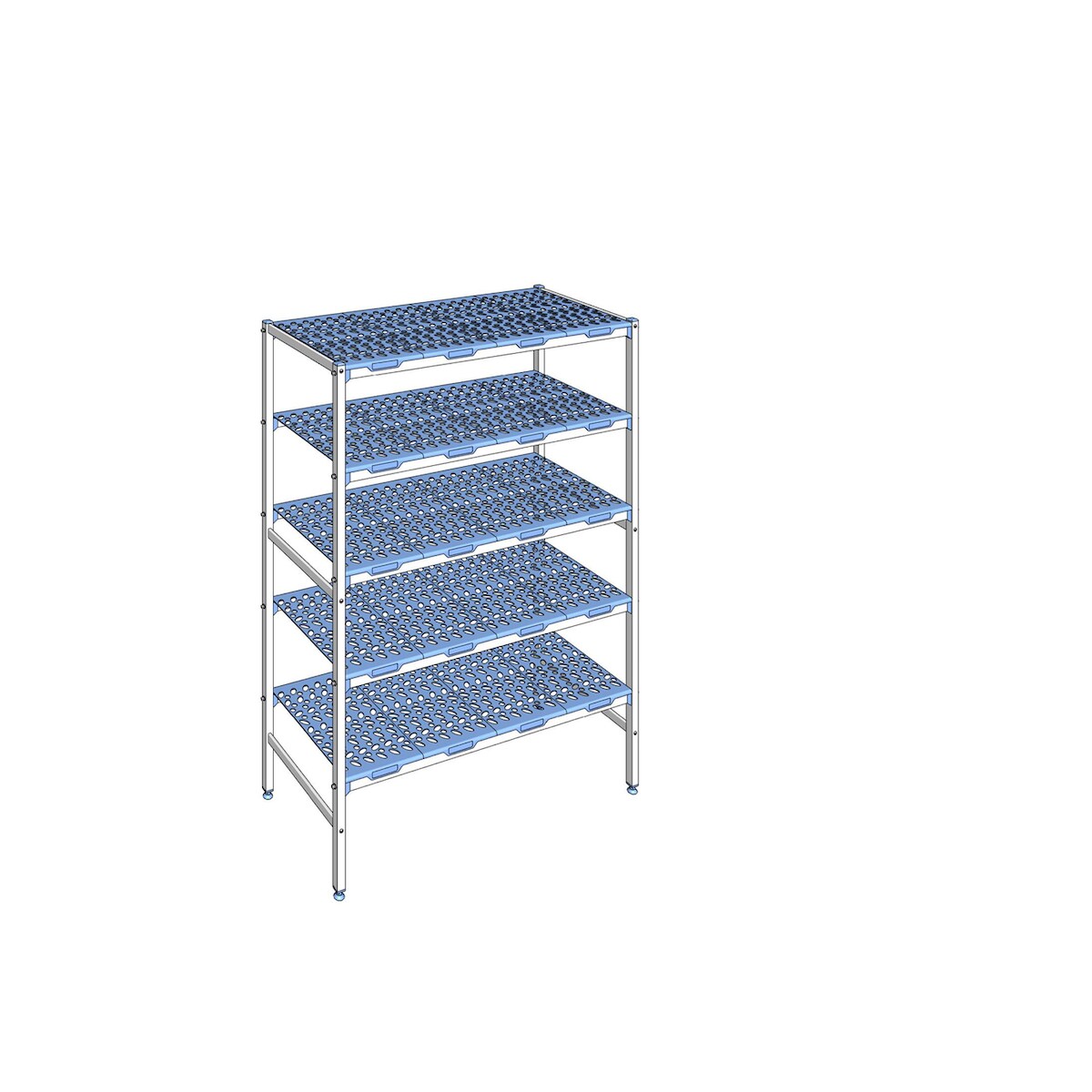 Tournus Ausstattung Versetzbares Regal mit 5 Ebenen aus Aluminium 175 x 129.2 x 56 cm Tournus - PLI1292