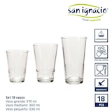 thumbnail of San Ignacio VIVALTO - Juego de 18 Vasos de Vidrio 230/340/510ml