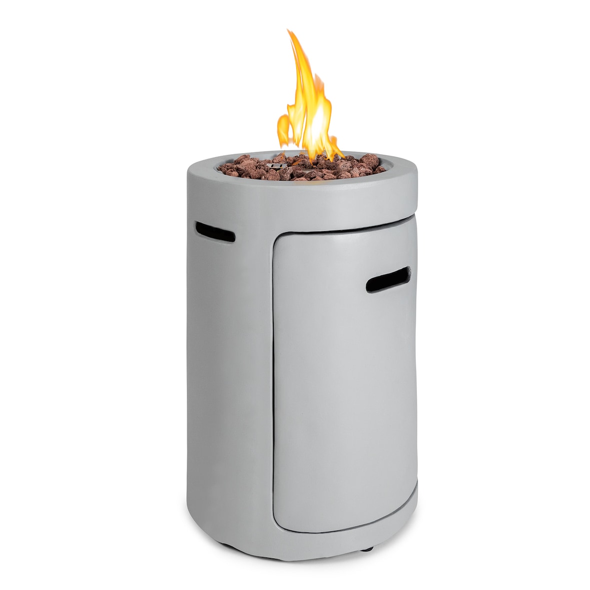 Crete Gas-Feuerstelle 13 kW Flüssiggas Edelstahl Hellgrauer Stein