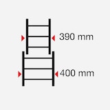 thumbnail of Escalera Dieléctrica Homologada EN 61478 Todo Fibra Modelo TRFM con 8 Peldaños por Tramo de Doble Extensión Manual para Electricista