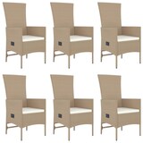 thumbnail of vidaXL 7-tlg. Garten-Essgruppe mit Kissen Beige Poly Rattan