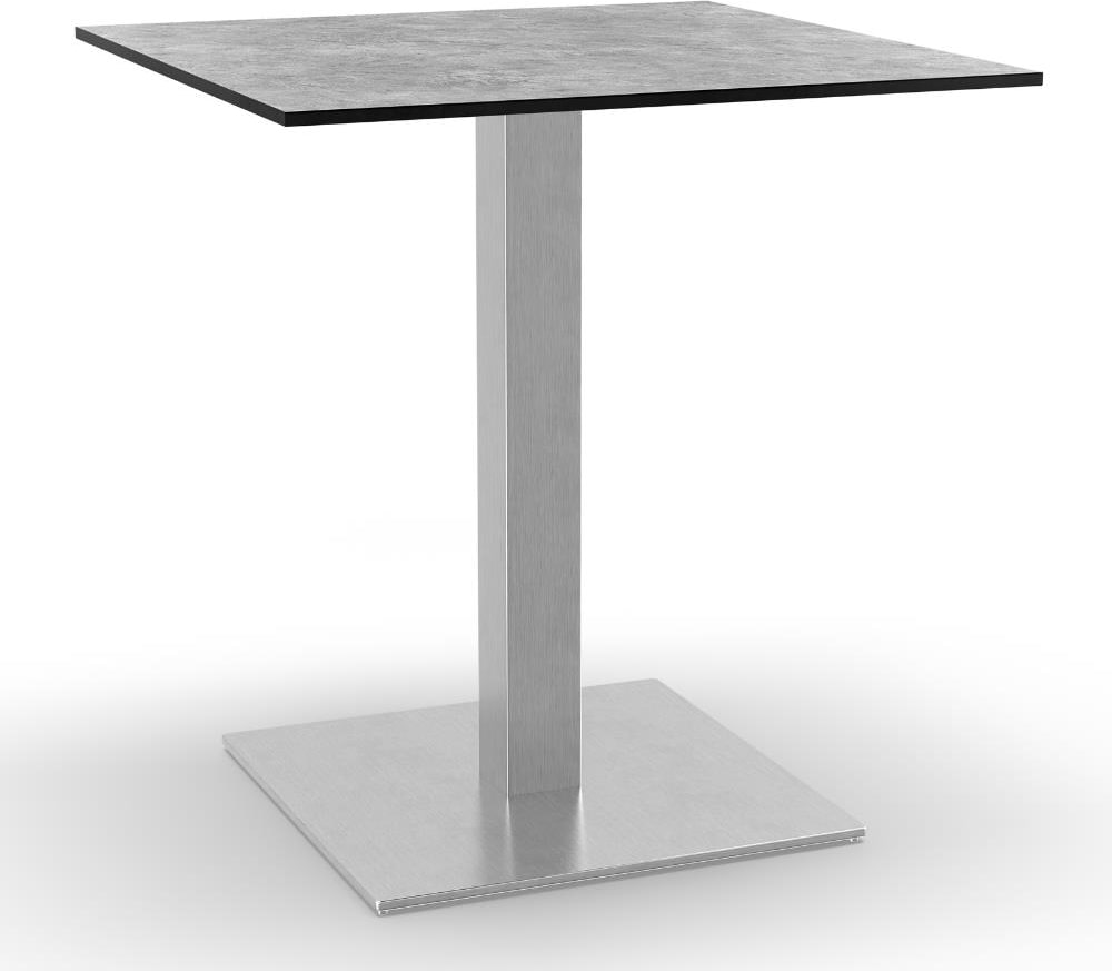 Bistrotisch HPL Compact Premium | 70x70 cm Beton Grau | Edelstahl-Gestell 50x50 cm | Made In Germany
