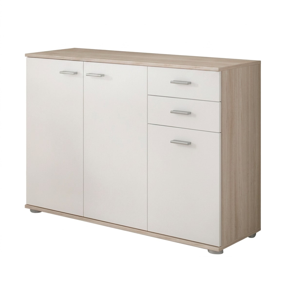 Credenza Mobile Soggiorno Madia Moderna Cucina Sala Pranzo Ingresso Minimal Contenitore Ante Cassetti Arredo Salvaspazio 103x 70x 35 Cm Rovere Chiaro
