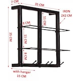 thumbnail of SIT Möbel Wandregal-Set | 3-teilig | Halterung für 4 Flaschen und 9 Gläser | Metall | Serie THIS & THAT | antikschwarz