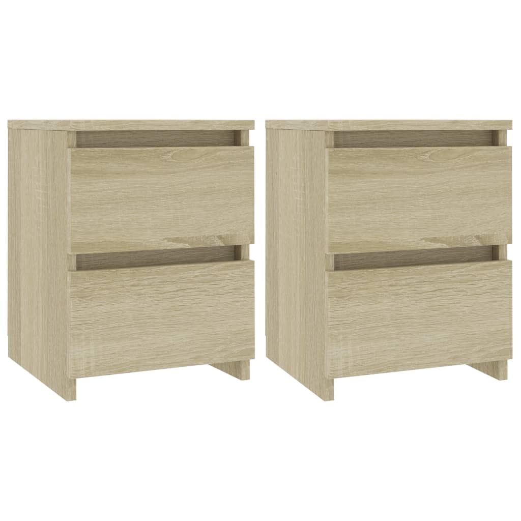vidaXL Nachttische 2 Stk. Sonoma-Eiche 30x30x40 cm Holzwerkstoff