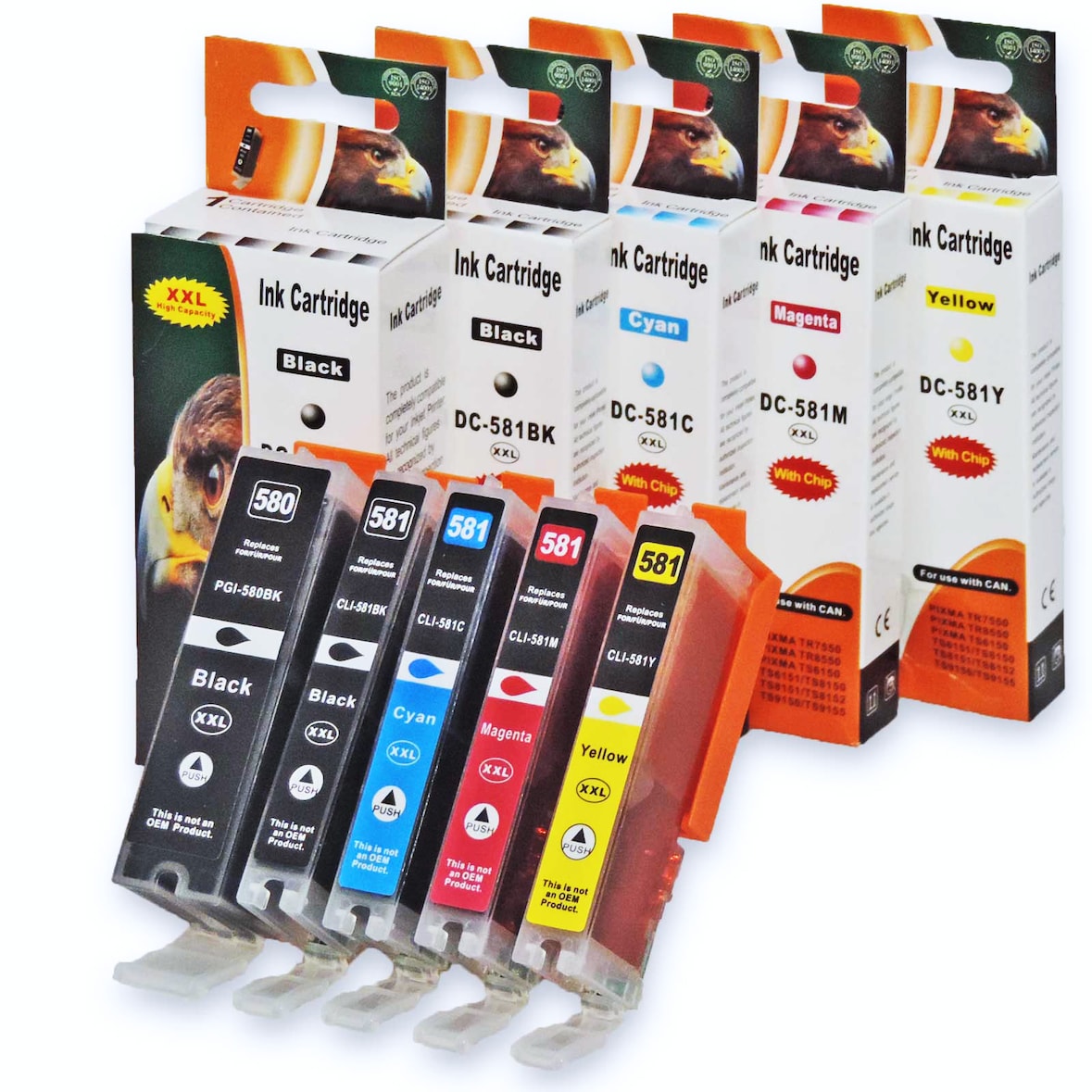 5er Set D&C Tinte für Canon Pixma TS9550 Druckerpatronen kompatibel Canon Pixma TS 9550 Drucker